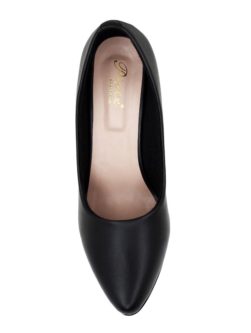 black pu slip on pumps - 17691376 - Zoom Image - 4