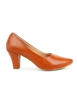brown pu slip on pumps - 17691377 - Standard Image - 2