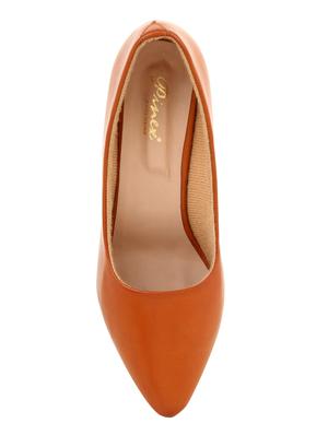 brown pu slip on pumps - 17691377 - Standard Image - 4