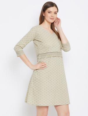 lace detail schiffli a-line dress - 17691394 - Standard Image - 2