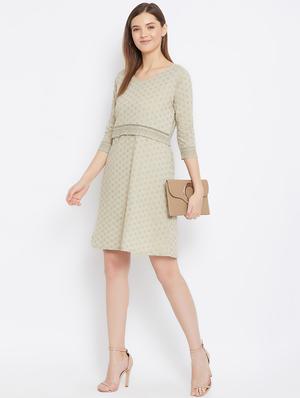 lace detail schiffli a-line dress - 17691394 - Standard Image - 4