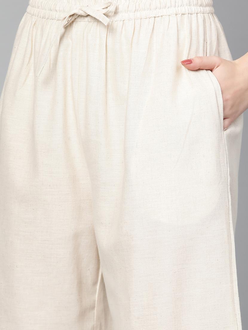 green cotton kurta palazzo set - 17691515 - Zoom Image - 4