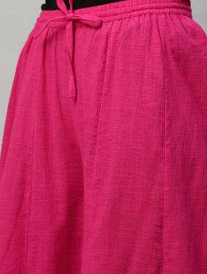 pink cotton kurta palazzo set - 17691523 - Standard Image - 4