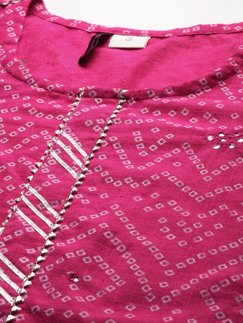 pink cotton kurta palazzo set - 17691523 - Zoom Image - 5