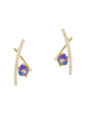 gold metal studs earring - 17691532 - Standard Image - 2