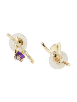 gold metal studs earring - 17691532 - Standard Image - 3