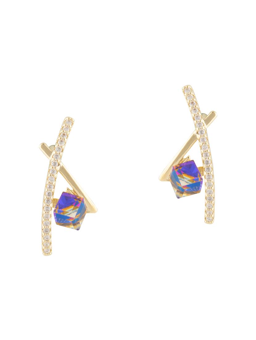 gold metal studs earring - 17691532 - Zoom Image - 2