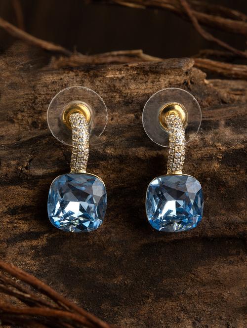 blue metal drop earring - 17691541 - Standard Image - 1
