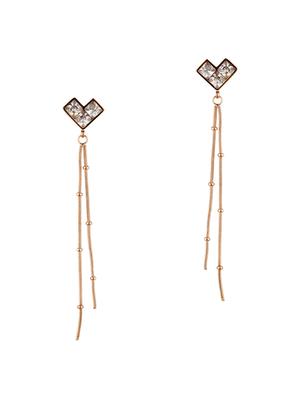 gold metal drop earring - 17691562 - Standard Image - 2