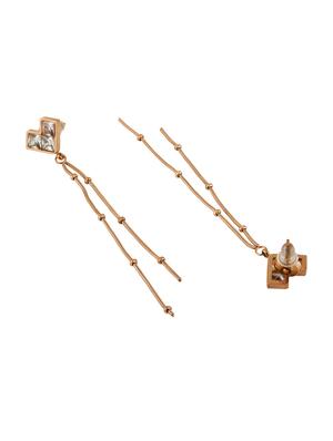 gold metal drop earring - 17691562 - Standard Image - 3