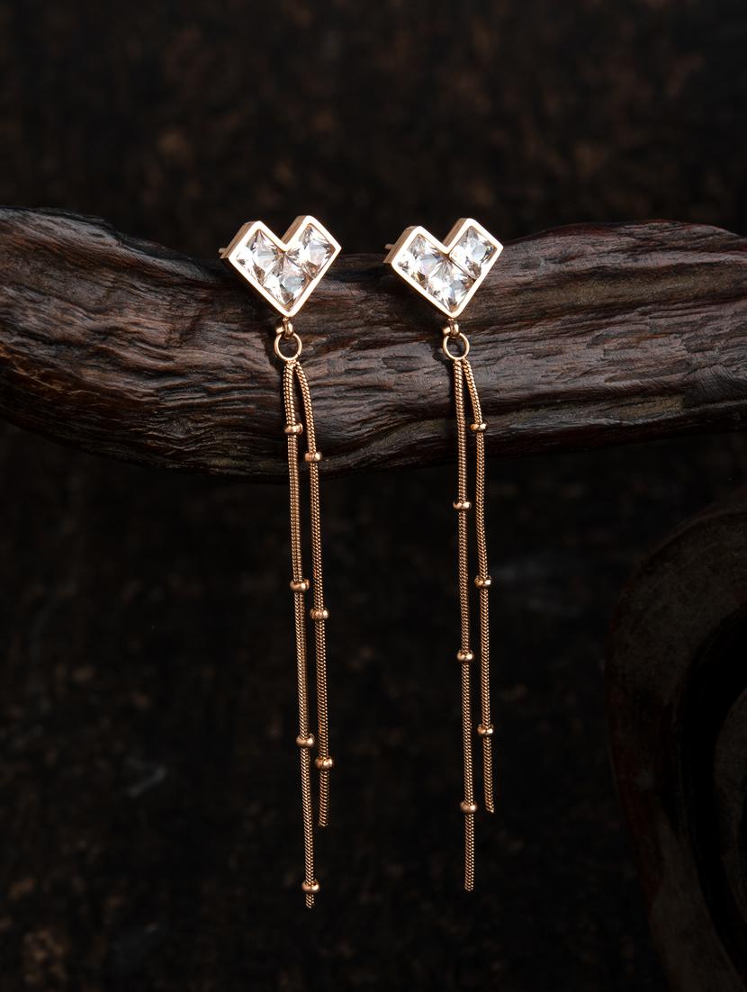 gold metal drop earring - 17691562 - Zoom Image - 1