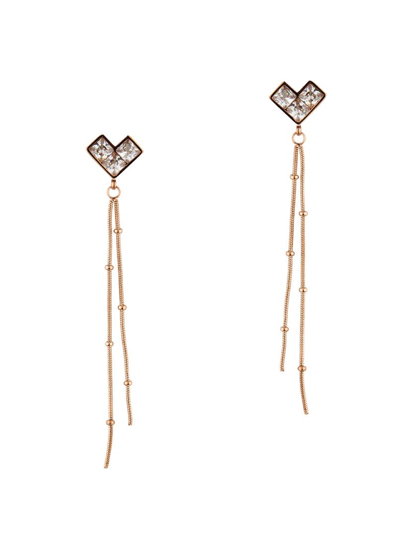 gold metal drop earring - 17691562 - Zoom Image - 2