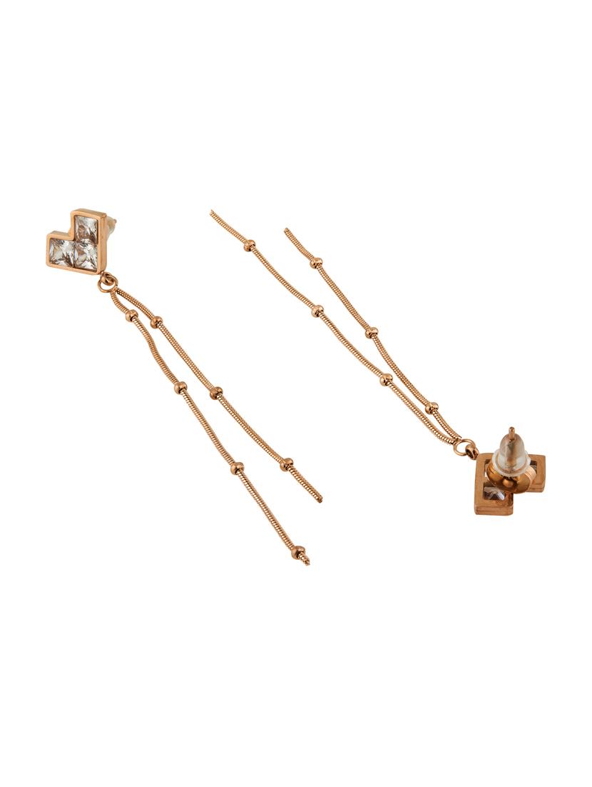 gold metal drop earring - 17691562 - Zoom Image - 3