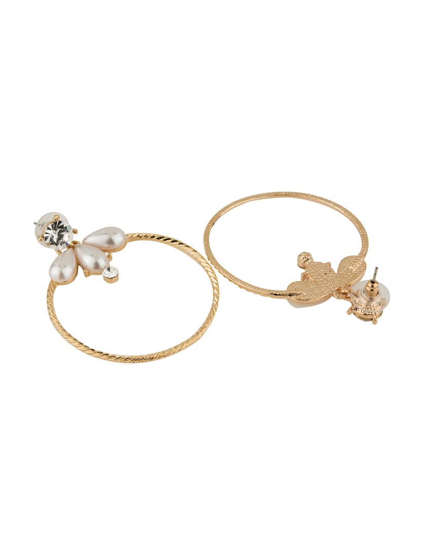 gold metal hoop earring - 17691587 - Zoom Image - 3