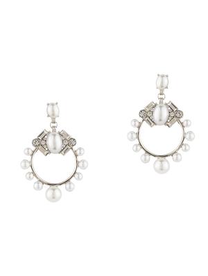 silver metal drop earring - 17691589 - Standard Image - 2
