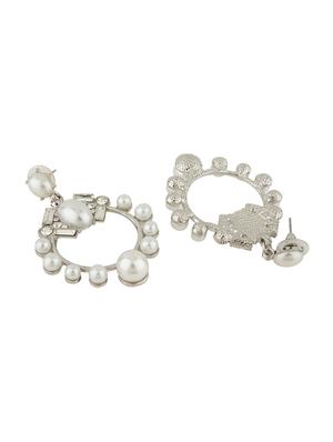 silver metal drop earring - 17691589 - Standard Image - 3