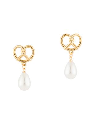 gold metal drop earring - 17691592 - Standard Image - 2