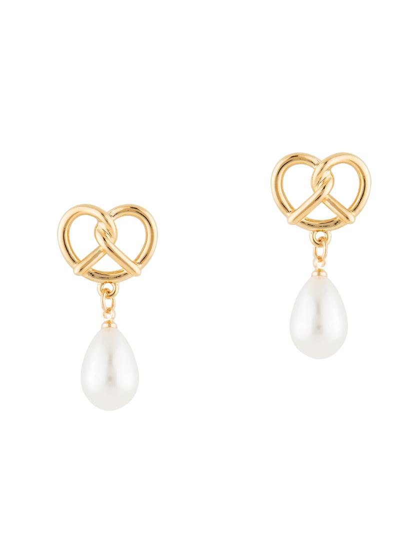 gold metal drop earring - 17691592 - Zoom Image - 2