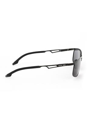 royal son men wrap around polarized uv protection sunglasses black lens - 17691596 - Standard Image - 3