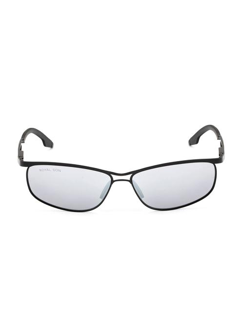 royal son men wrap around polarized uv protection sunglasses silver mirrored lens - 17691599 - Standard Image - 1