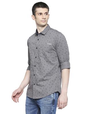 grey floral casual shirt - 17691741 - Standard Image - 2
