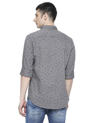 grey floral casual shirt - 17691741 - Standard Image - 3