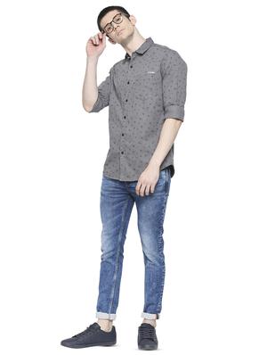 grey floral casual shirt - 17691741 - Standard Image - 4