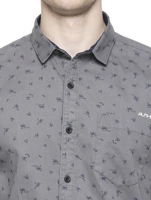 grey floral casual shirt - 17691741 - Standard Image - 5