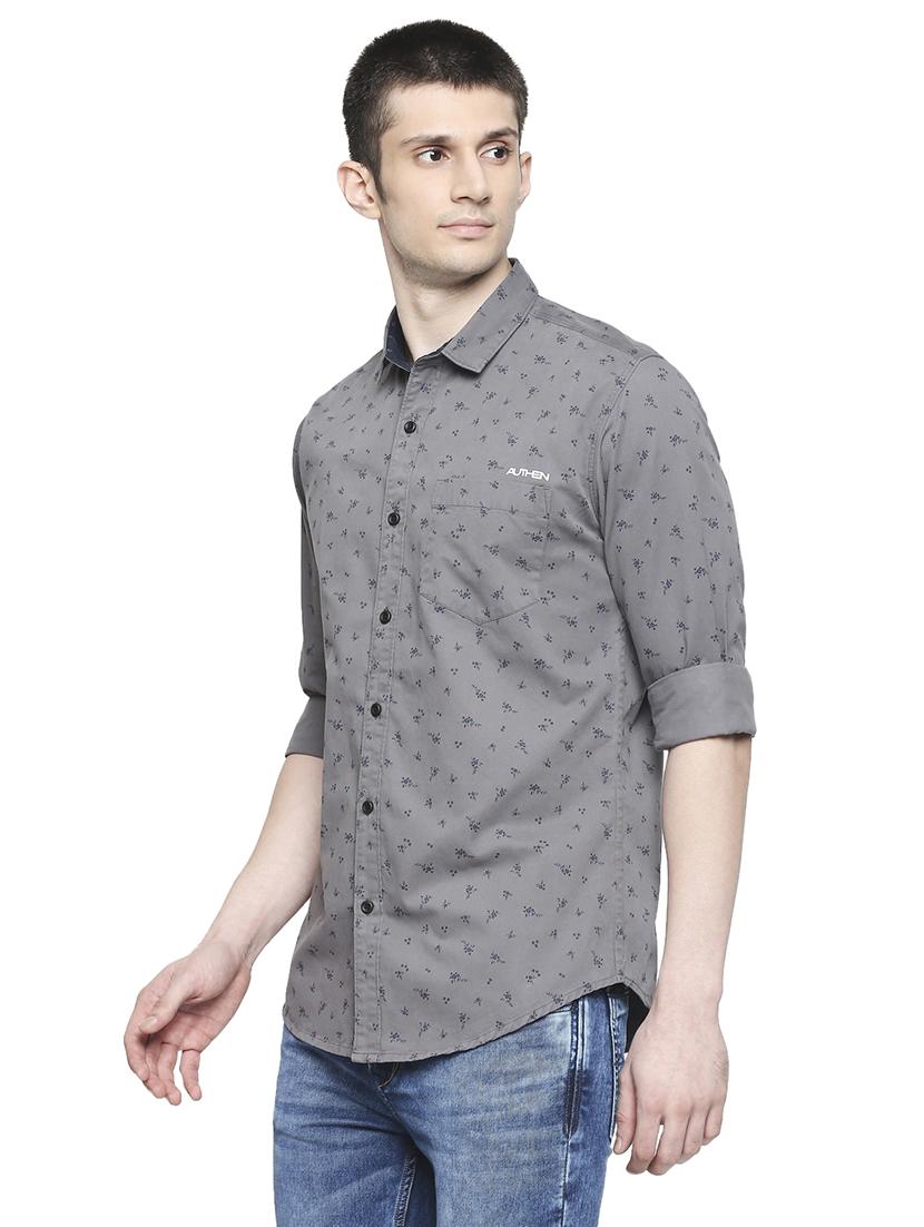 grey floral casual shirt - 17691741 - Zoom Image - 2
