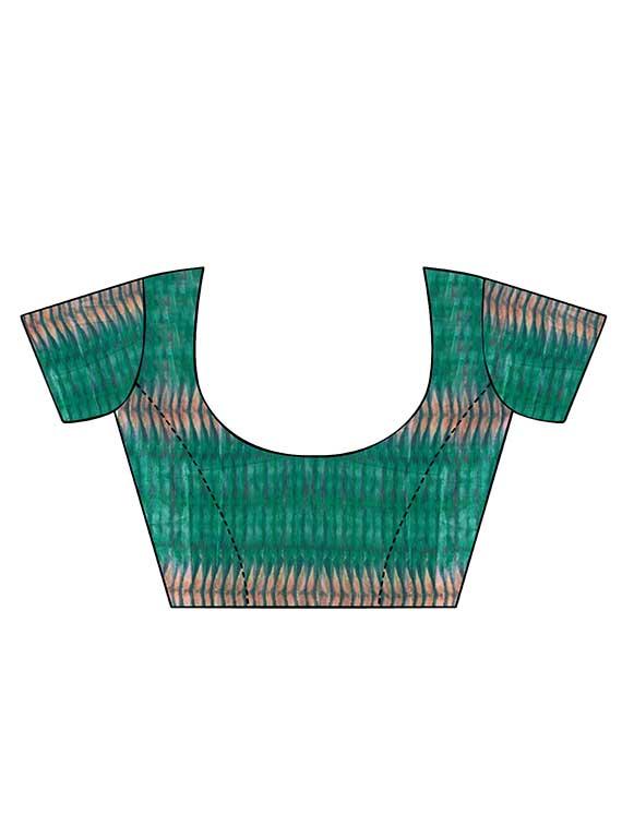 tie & dye printed saree with blouse - 17691764 - Zoom Image - 3