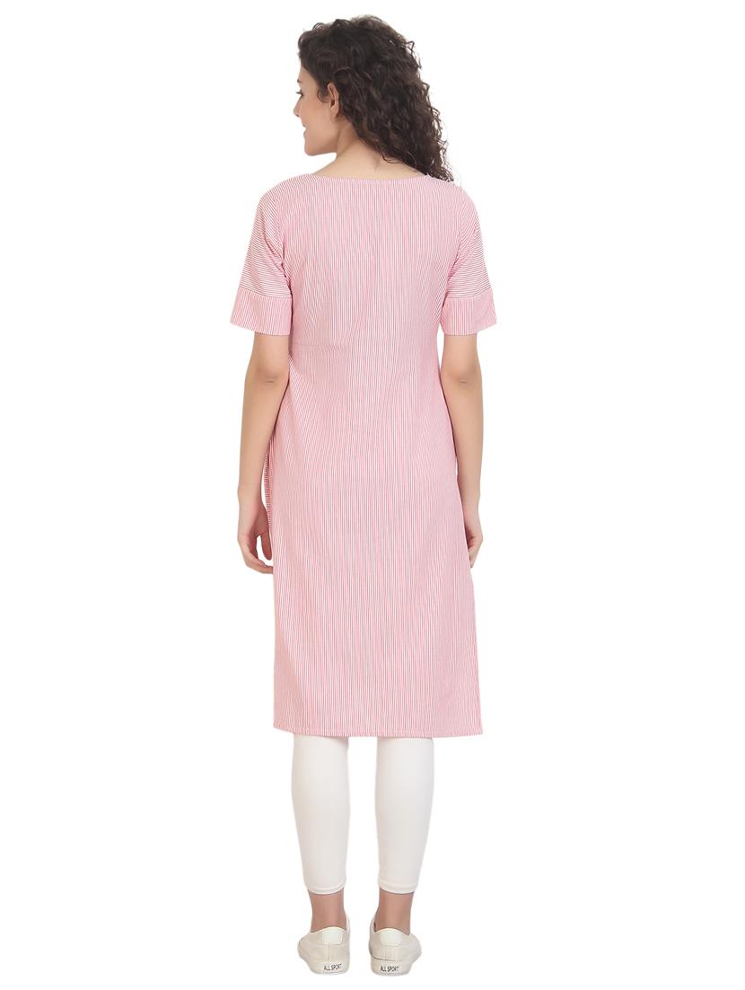 striped straight kurta - 17691792 - Zoom Image - 3