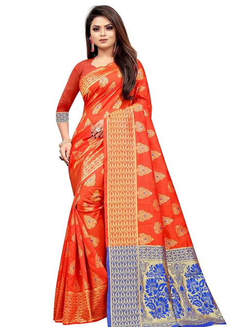 jacquard banarasi saree with blouse - 17691827 - Standard Image - 1