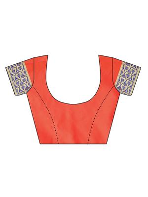 jacquard banarasi saree with blouse - 17691827 - Standard Image - 3
