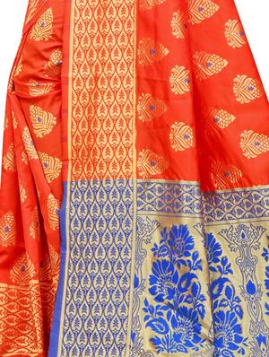 jacquard banarasi saree with blouse - 17691827 - Standard Image - 4