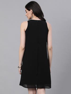 boat neck embroidered dress - 17692090 - Standard Image - 2