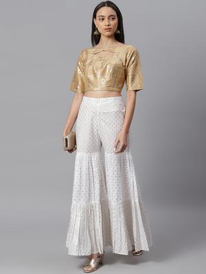 gold art silk printed blouse - 17692150 - Standard Image - 4