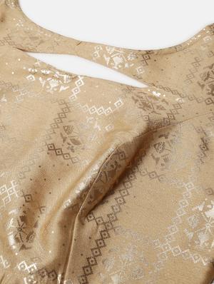 gold art silk printed blouse - 17692150 - Standard Image - 5