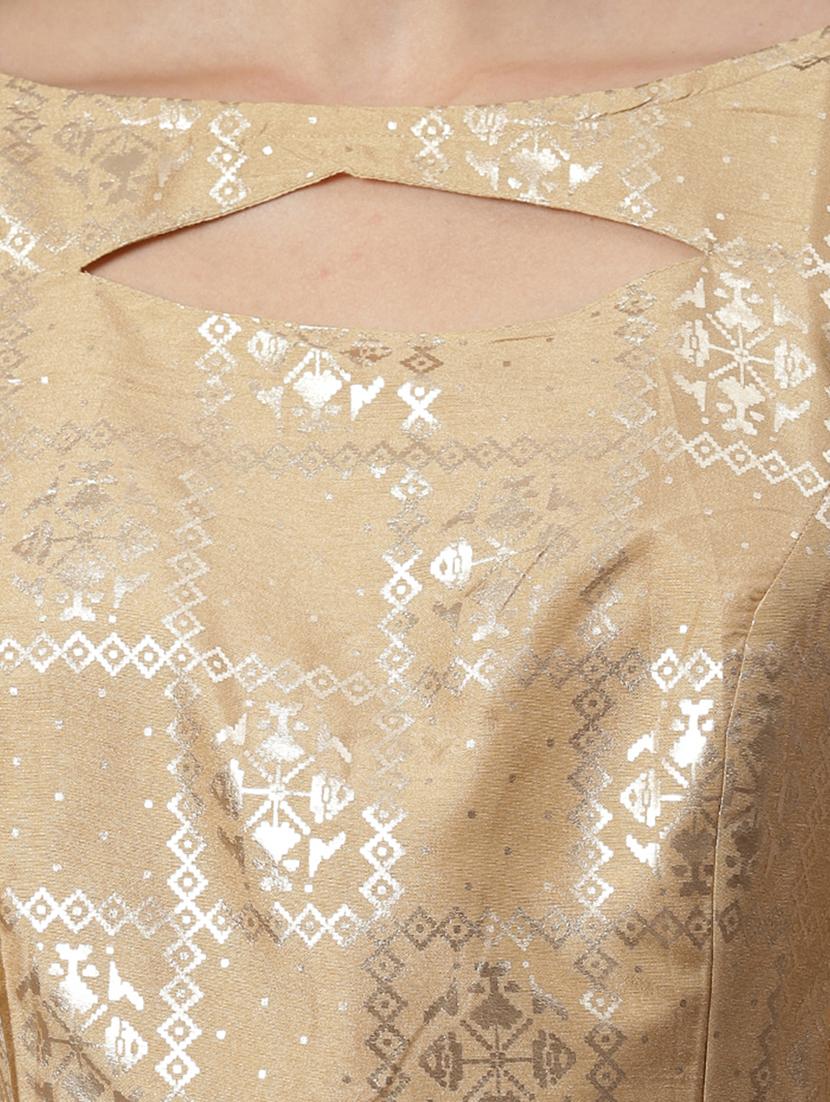 gold art silk printed blouse - 17692150 - Zoom Image - 6
