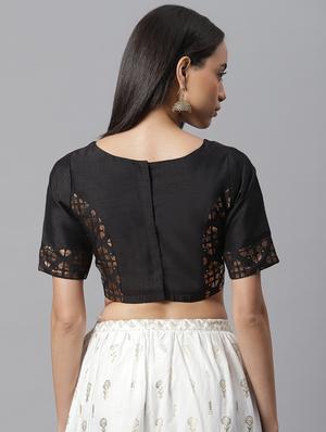 black art silk printed blouse - 17692153 - Standard Image - 3