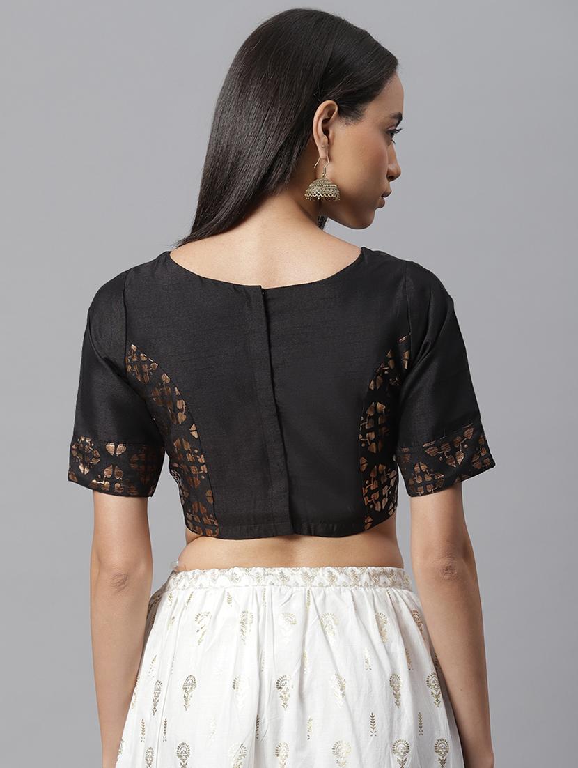 black art silk printed blouse - 17692153 - Zoom Image - 3