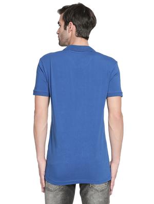 blue solid polo t-shirt - 17692219 - Standard Image - 3