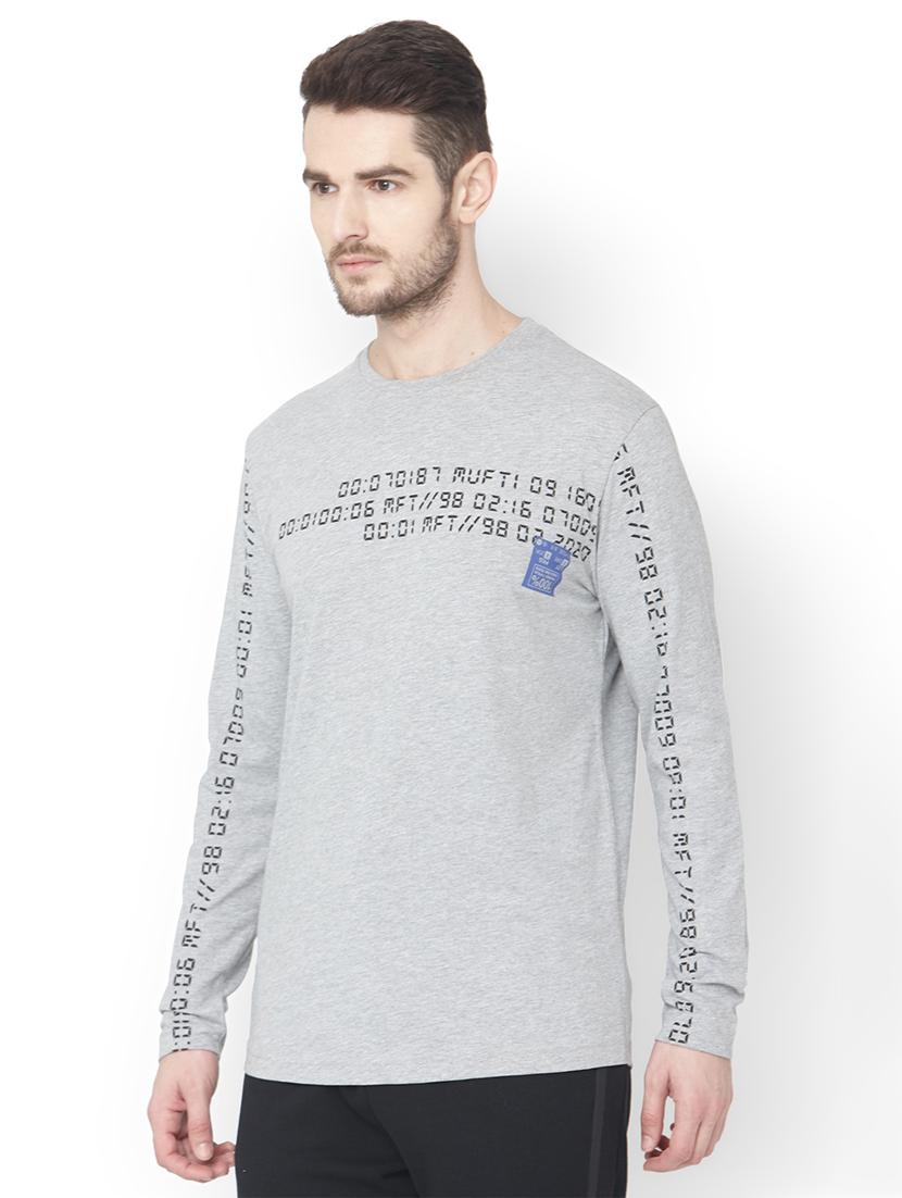 grey typographic over print t-shirt - 17692222 - Zoom Image - 2