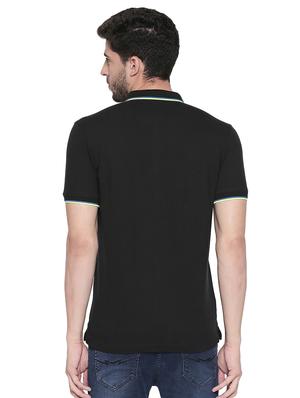 black solid polo t-shirt - 17692226 - Standard Image - 3