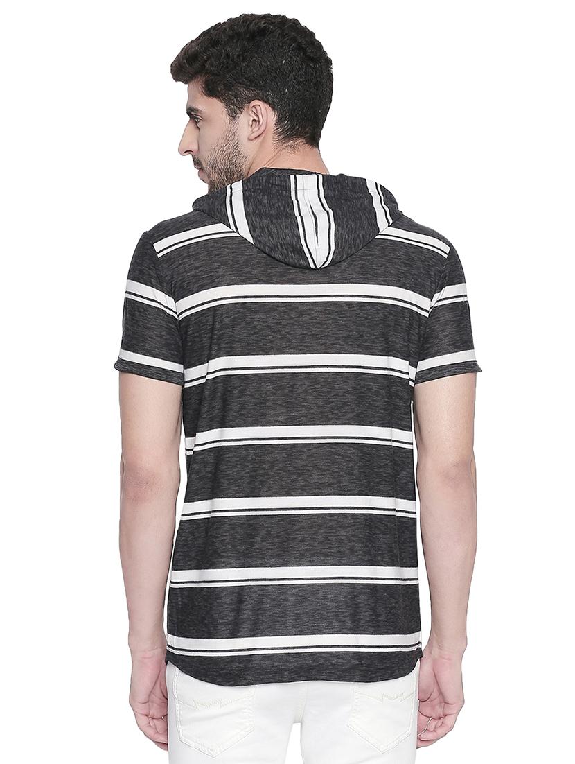 black striped all over print t-shirt - 17692229 - Zoom Image - 3