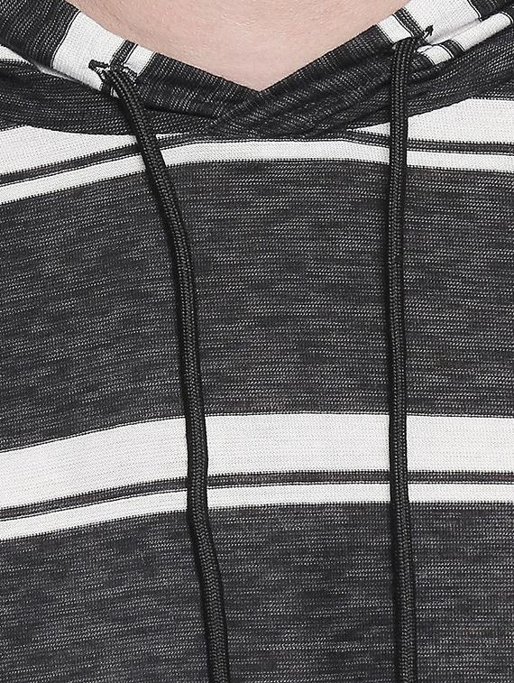 black striped all over print t-shirt - 17692229 - Zoom Image - 4
