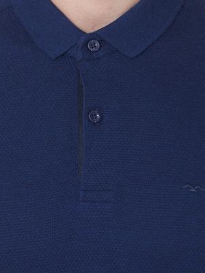 blue solid polo t-shirt - 17692240 - Standard Image - 4