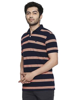 navy blue striped polo t-shirt - 17692243 - Standard Image - 2