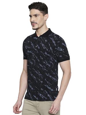 black printed polo t-shirt - 17692245 - Standard Image - 2