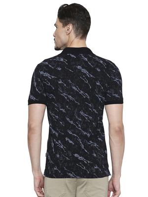 black printed polo t-shirt - 17692245 - Standard Image - 3