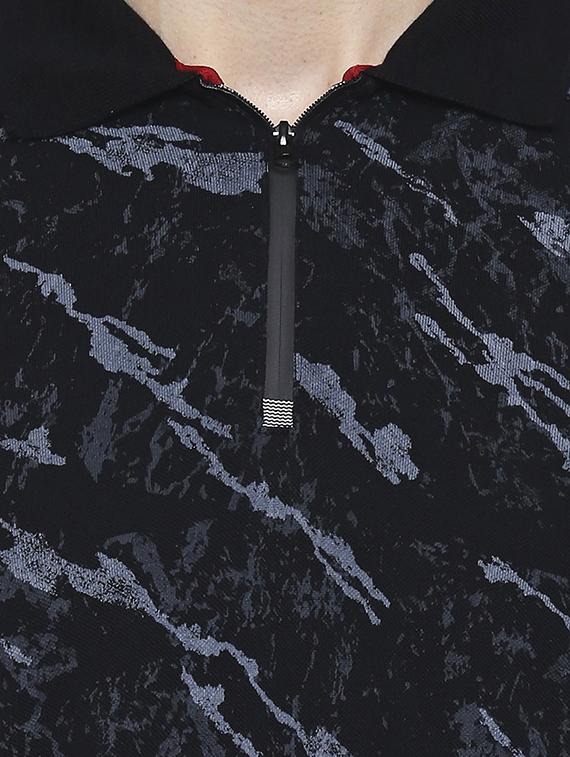 black printed polo t-shirt - 17692245 - Zoom Image - 4